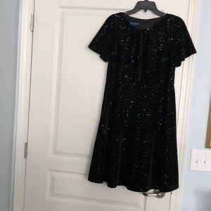 Black sparkle A line dress.